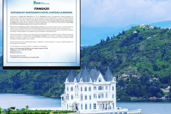 RDB ifashe icyemezo cyo gufunga hotel Chateau le Marara